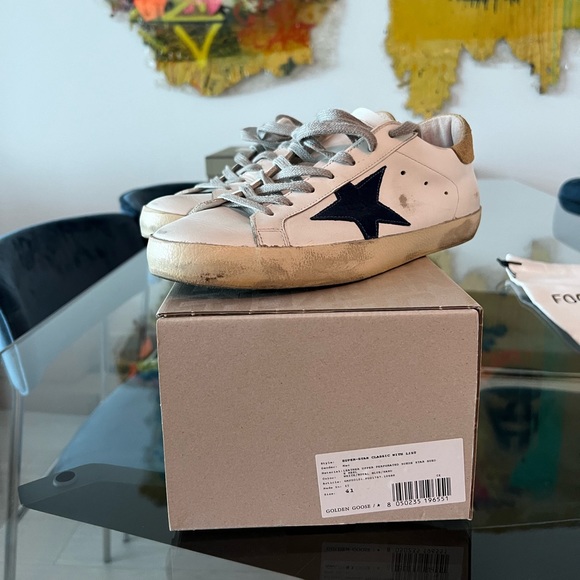 Authentic Mens Size 41 Golden Goose Color White/Royal & Blue/Sand - Picture 3 of 13